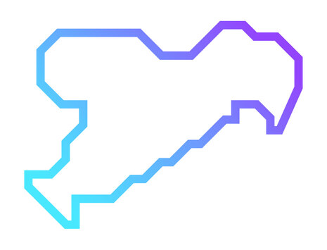 Eine stilisierte Karte von Sachsen